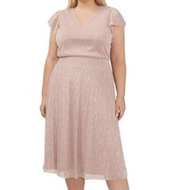 NWT MSK Womens Plus Metallic Long Cocktail and Party Dress Mauve Size 1X - £18.59 GBP