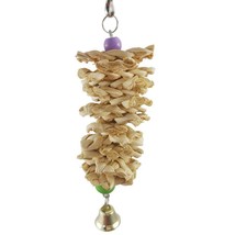 Natural Grass Bird Parrot Toy with Bell - Interactive Hanging Cage Toy for Bored - £7.59 GBP