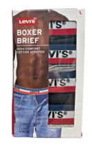 Levi&#39;s Men&#39;s 4 Pack High Comfort Cotton Stretch Boxer Brief - Size L - £19.82 GBP