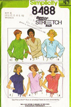 Vintage 1978 Women&#39;s Knit Pullover Tops Pattern 8488-s Size 40-46 Uncut - £9.38 GBP