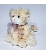 Gund Penny 6&quot; Sitting Tabby Cream Kitten Cat Plush 11029 Pink Floral Rib... - $16.95