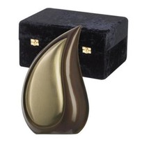Large/Adult 170 Cubic Inches Tear Drop Bronze Brass Cremation Urn with case - £180.85 GBP