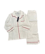 Petite Plume Kid&#39;s Twill Pajamas in White with Red Piping Size 3 new - $725.81 MXN