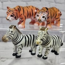 Zebras Tigers Wildlife Figures Lot Of 4 In 2 Pairs Africa Animals Nature - $14.84