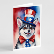 Alaskan Klee Kai Patriotic American Greeting Cards, Pack of 8 Cards w/ Envelopes - £16.81 GBP