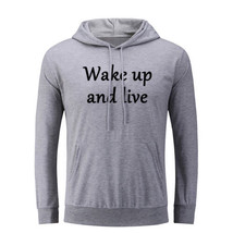 Wake Up &amp; Live Funny Hoodies Mens Womens Sweatshirt Sarcastic Slogan Hoody Tops - £20.87 GBP
