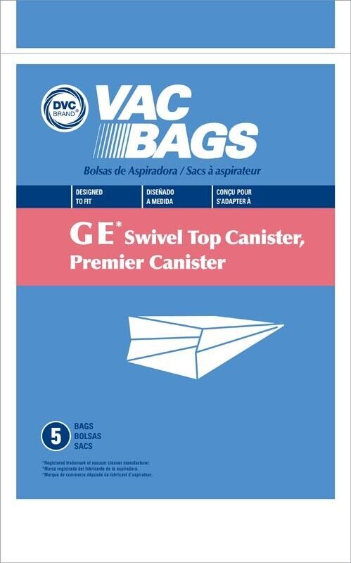 GE Swivel Top Canister Premier Canister Vacuum Cleaner Bags by DVC - $8.80 - $239.13