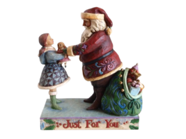 Jim Shore 4009050 Just For You Santa Giving Girl Doll Figurine - $64.35