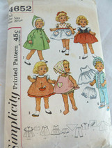 Vintage 50s Simplicity 4652 Pattern Wardrobe Doll Chatty Cathy 20 1/2&quot; - $13.85