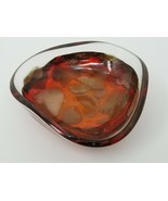 Table Bowl Triangle Glass Fall Colors Gold Sparkle Keys Change Vintage H... - $18.95