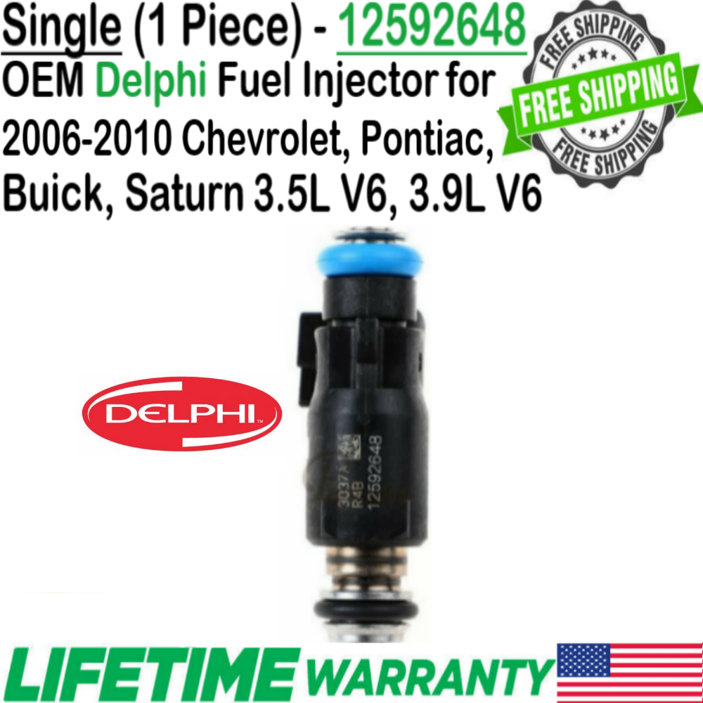 Primary image for OEM x1 Delphi Fuel Injector For 2006, 07, 08, 09, 2010 Chevrolet Impala 3.9L V6