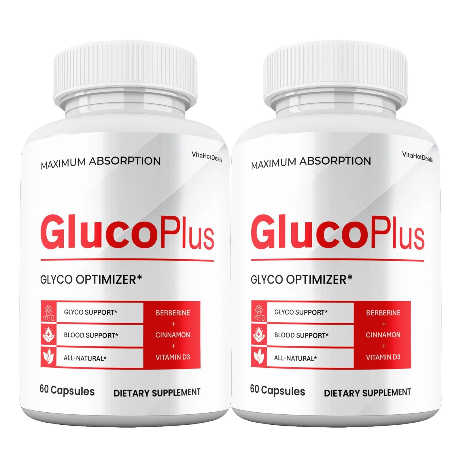GlucoPlus Blood Optimizer Capsules, Max Strengtht, Gluco Plus Pills (2 P... - $89.99