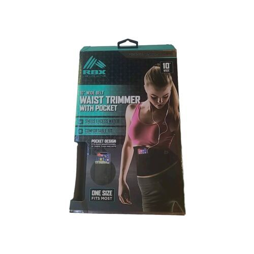 Women&#39;s Fitness Waist Trimmer Black 10&quot; Wide Pocket Toning  Ab Muscles O... - $19.79
