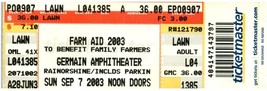 Farm Aid Ticket Stub September 7 2003 Columbus OH Willie Nelson Neil Young - $24.74