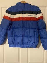 Levi’s Boy Winter Puffer Coat Red White And Blue Size Large 12-13 Years - £19.81 GBP