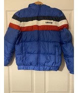 Levi’s Boy Winter Puffer Coat Red White And Blue Size Large 12-13 Years - £20.03 GBP