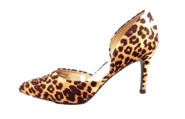 Women Size 7.5 (FITS SIZE 7) High Heel Leopard D&#39;orsay Pump Sex Kitten A... - £29.77 GBP