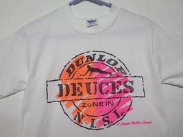 Vtg 80s Dunlop Deuces Tennis Shirt Neon Size Small S Made In USA Rare - £28.72 GBP