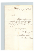 1884 Handwritten Letter A Granger Boston MA Massachusetts Stamp Genealog... - $37.01