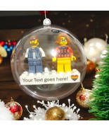 Personalised Two Minifigure Bauble Create your own with message or name. Him/Her - $24.86