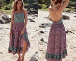 Free People One I Love Midi Dress $128 Large Smocked Back Tie - £36.39 GBP