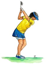 Female Golfer Teeing Off Decal/Sticker Auto Camper Tailgate Hood - $6.95+