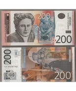 Serbia Banknote 200 Dinara 2013 UNC - REPLACEMENT - Prefix ZA - $9.59