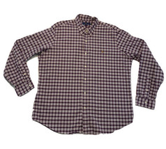 Ralph Lauren Classic Fit Button Down Dress Shirt Purple White Plaid Men’s XXL  - $15.48