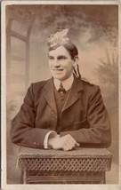 England Man Checker Hat Ribbon Feather Red Hill Arnold Notts Postcard Y18 - $10.95