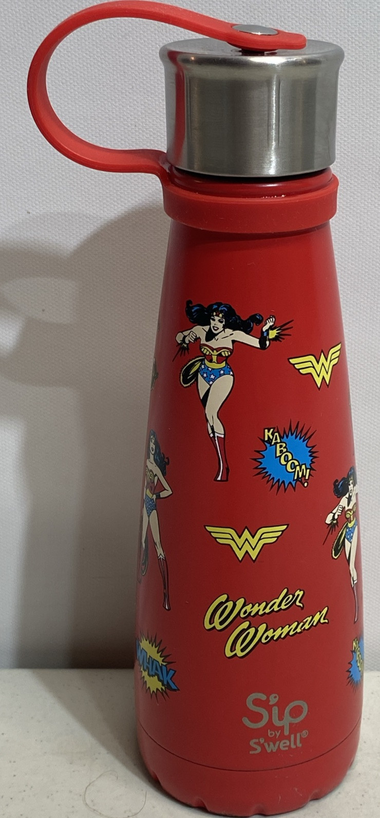 Wonder Woman Insulated Water Bottle 10oz  Sip By Swell Bottom Paint Chip... - $6.67