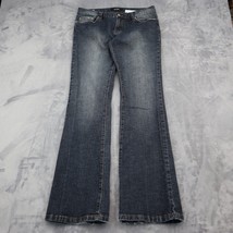 Daisy Fuentes Pants Womens 6 Gray Mid Rise 5 Pocket Design Flare Leg Jeans - £20.23 GBP