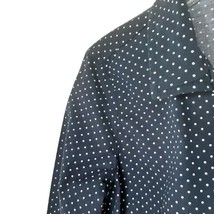 Kim Rogers Womens Size L Blouse V-Neck Button Front 3/4 Sleeve Blue Polka Dot - £10.25 GBP