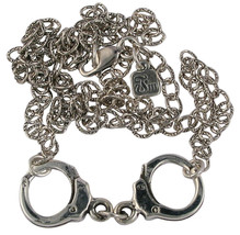 Cuff Me Handcuffs Fine Handcrafted Sterling Silver Necklace 925 Femme Metale NWT - £77.66 GBP