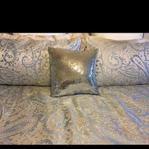 SEQUIN PILLOW Covers, COLORS, Pillowcases,  Gold, Silver,  Colors, Square, lumba - £16.12 GBP