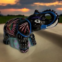 Talavera Pottery Art Ceramic Elephant Figurine Piggy Money Bank Hand Pai... - $29.69