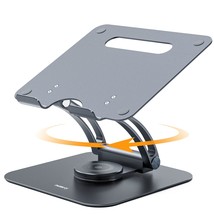 360 Rotating Laptop Stand For Desk, Laptop Riser Adjustable Height And A... - £39.33 GBP