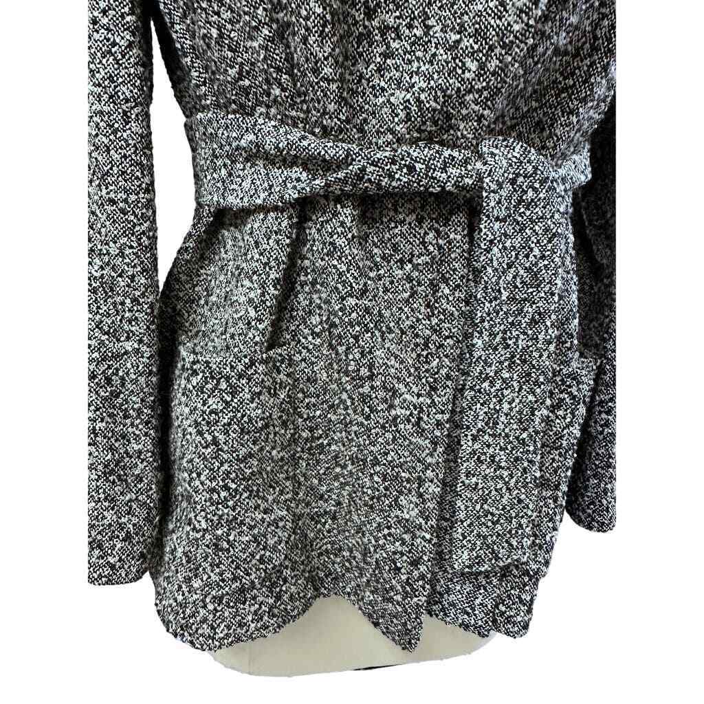 VTG Alpaca Blend Agnona Bergdorf Goodman Sz 44/L/XL Blk/Wht Tweed Jacket w/Belt Item image 3