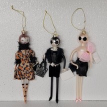 Robert Stanley Elegant Fashion Lady Shopper Ornaments 7&quot; Set Of 3 - £34.81 GBP