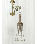 Peyton Rustic Metal Hanging Lantern Lamp Light Caged LED Lantern 6Hour Timer NEW - $49.95