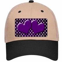 Purple White Small Dots Hearts Oil Rubbed Novelty Khaki Mesh License Pla... - £23.17 GBP