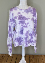 BP. NWOT women’s tie dye ruffle hem sweatshirt size M purple P3 - £10.58 GBP