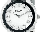 Bulova Womens 98P127 Stainless Steel Diamond Two-Tone Black White Dial W... - £125.44 GBP