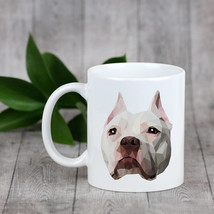 Enjoying a cup with my pup American Pit Bull Terrier- a mug with a geometric dog - £9.73 GBP