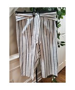 Mlle Gabrielle Women&#39;s White Cotton High Rise Pull On Wide Legs Trouser ... - $37.91 CAD
