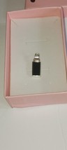 Vintage 925 SU Silver Onyx Pendant 1/2 inch - $20.00