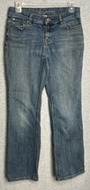 Liz Claiborne Jeans Women&#39;s 6 Petite Slim Bootcut Denim Blue Cotton Blend READ - £6.31 GBP