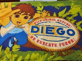 Go Diego Go Pillowcase Standard Size Wild Animal Rescue HTF 2010 - $6.69