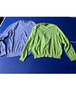 Polo Ralph Lauren | Men&#39;s 100% Pima Cotton V-Neck Sweater X2 Lime &amp; Blue... - $49.50