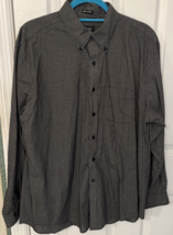 Van Heusen Button-Down Black White Men&#39;s Long Sleeve Shirt Sz L 16-16.5 - $16.81