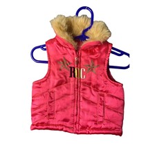 Rocawear Girls Infant baby Size 3 6 Months Puffy Puffer Vest Winter Faux Fur Lin - $13.71